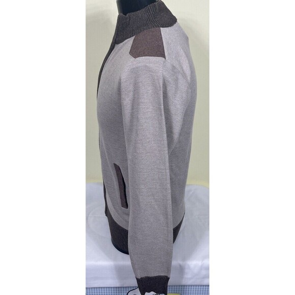 Marx & Dutch Collection Men's Zip Front Cardigan Sweater Tan Brown Size Small - Picture 6 of 11